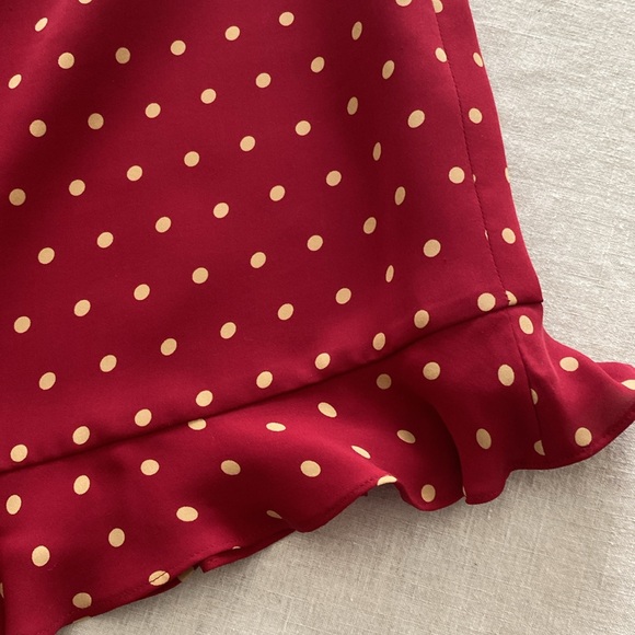 Talbots | 16 red and tan silk dress polka dot - Picture 3 of 3